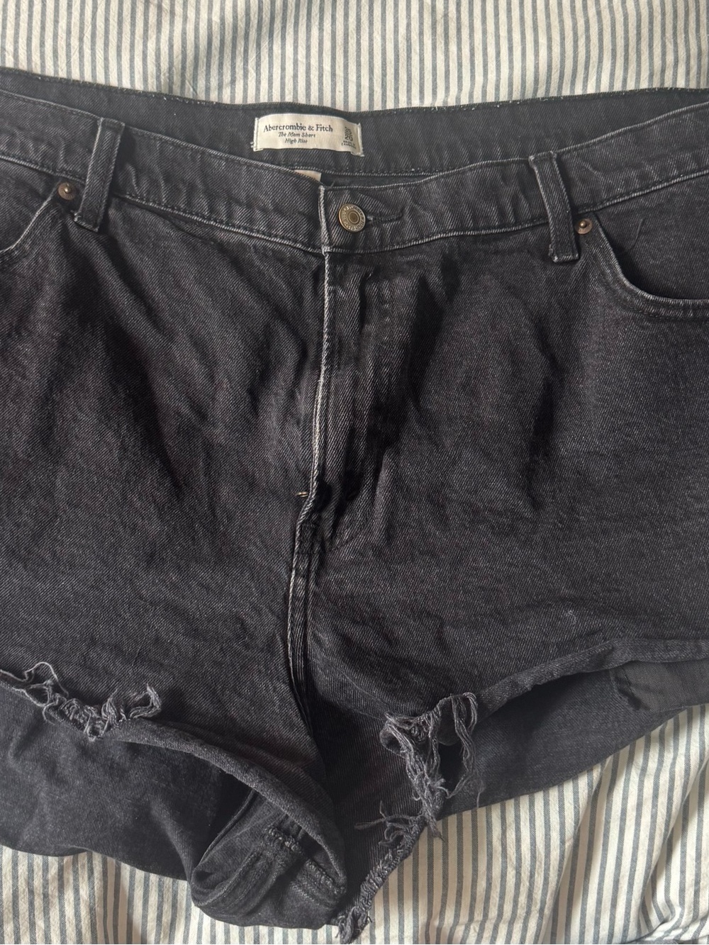 EUC - Abercrombie & Fitch curve love high rise mom shorts - black
